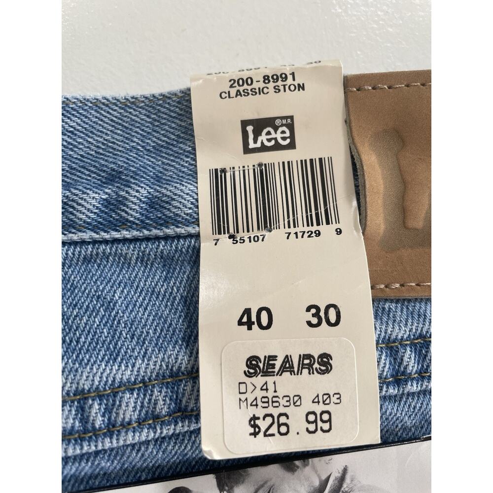 Vintage Lee Jeans Sears Mens Regular Fit Eurobleach Blue Size 40 x 30 New (NWT) - Picture 13 of 16